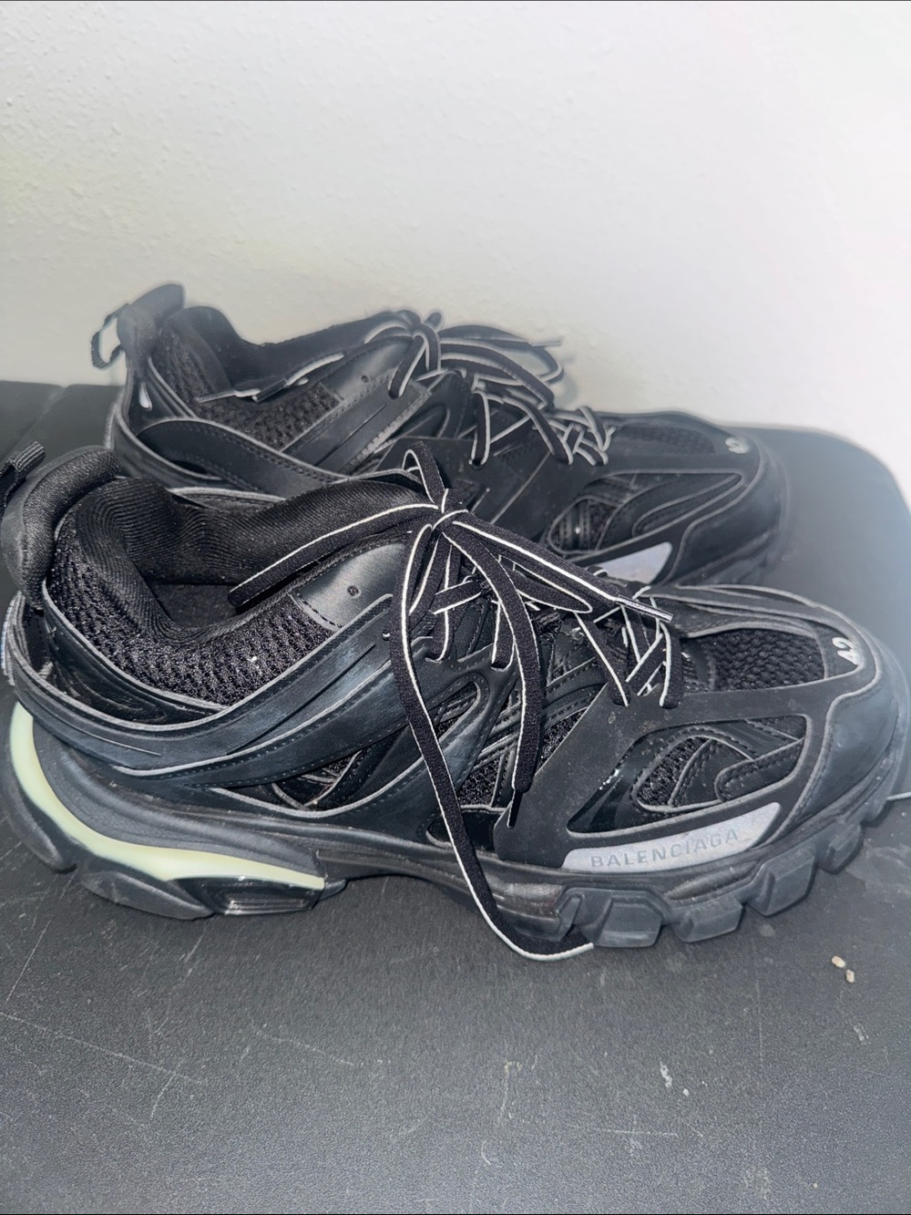 Balenciaga Track Style Men's Athletic Sneakers - Black - Picture 4 of 6